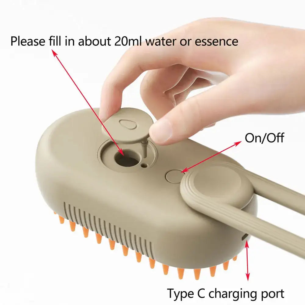 3-in-1 Steam Pet Grooming Brush